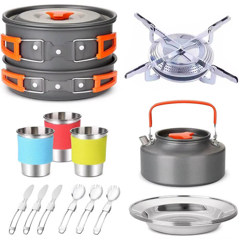 Rynamics Compact Camping Cookware & Gas Burner Set – Outdoor Cooking Essentials