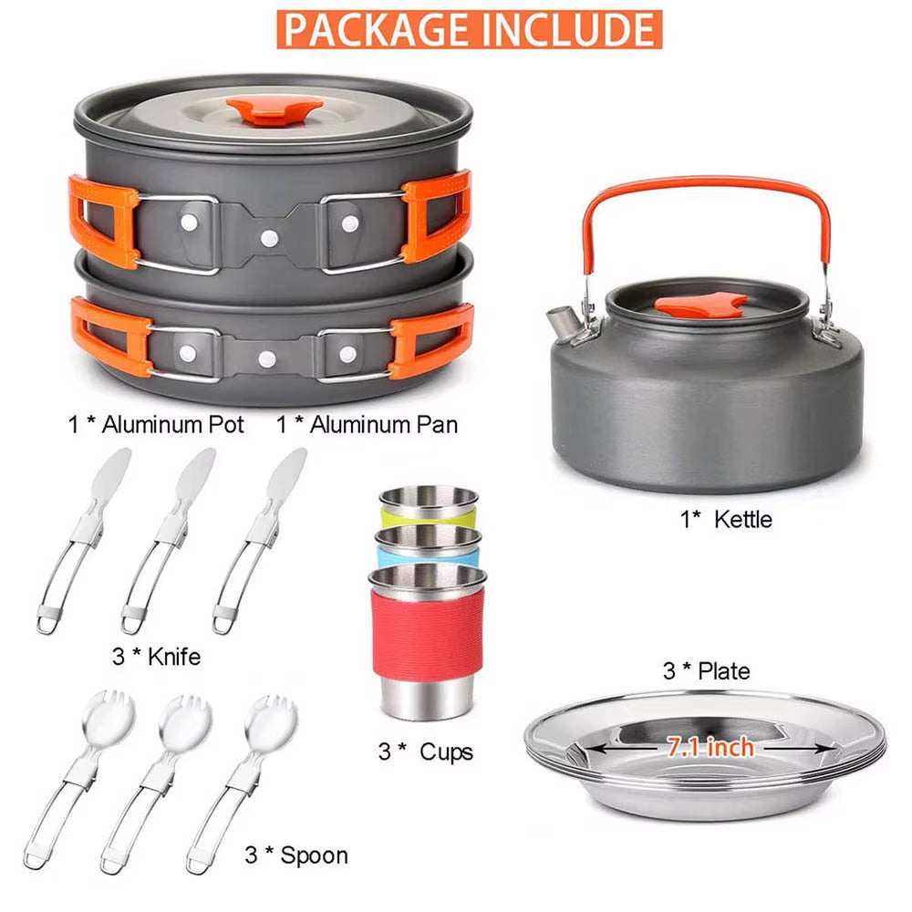 Rynamics Compact Camping Cookware & Gas Burner Set