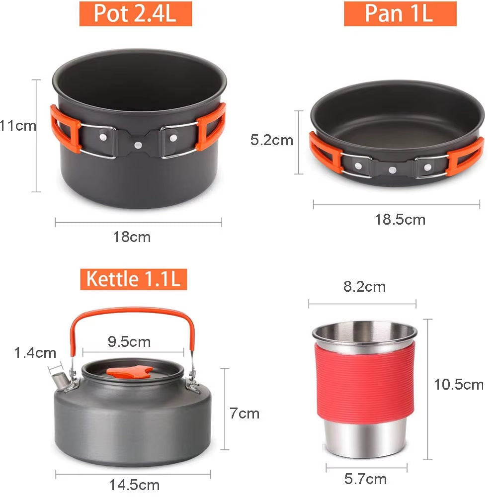 Rynamics Compact Camping Cookware & Gas Burner Set – Outdoor Cooking Essentials