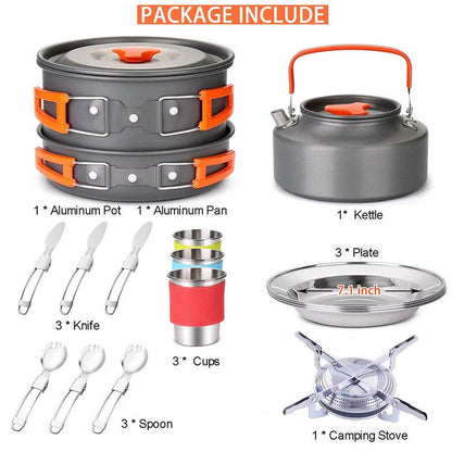 Rynamics Compact Camping Cookware & Gas Burner Set